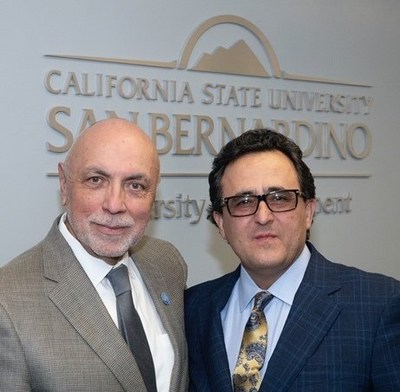 SUPPORTING LATINO EDUCATION ? Optimum Seismic Chief Operating Officer Ali Sahabi (r) meets with Dr. Robert J. Nava, CSUSB Vice President of University Advancement, to discuss Optimum's support for Latino Education and Advocacy Days at CSUSB in March.