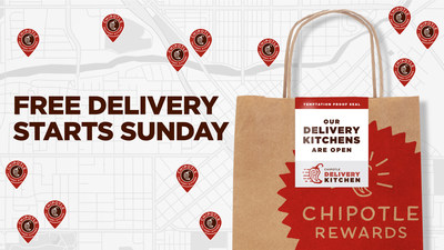 Chipotle offers free delivery from 3/15 - 4/2.