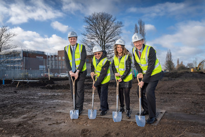 From left to right: Ben Houchen, Tees Valley Mayor, Subhash Chaudhary, Director of Strategic Investments, FDB, UK site, Annalee Bryson, Purchasing Officer, FDB, UK site, Steve Bagshaw, CEO, FDB