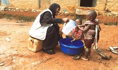 Encouraging Hand Washing during the Water and Sanitation Hygiene Awareness workshops with local beneficiaries. Tanzania Helping Hand for Relief and Development field teams are preparing to combat COVID-19