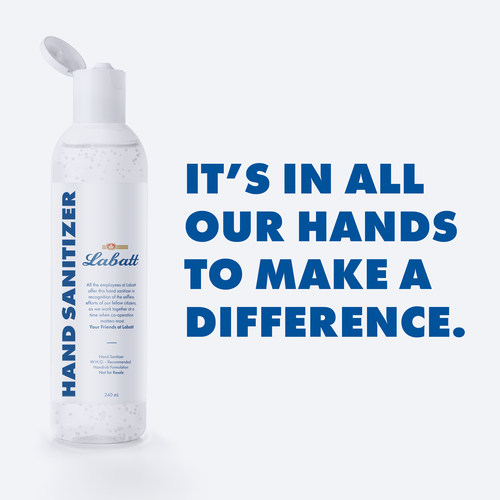 Labatt Breweries of Canada is in the process of shifting production from beer to hand sanitizer across the country in support of the national effort to combat the spread of COVID-19. (CNW Group/Labatt Breweries of Canada)