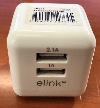 Chargeur USB double ELINK (Groupe CNW/Santé Canada)