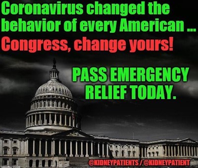Kidney patients raise virtual voice, tell Congress act on Coronavirus bill