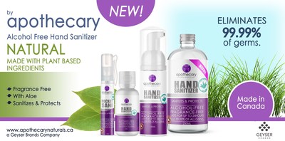 Geyser Brands Inc. Announces Launch of Alcohol-Free Hand Sanitizer (CNW Group/Geyser Brands Inc.)