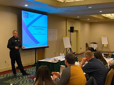 Leading HVAC business trainer BDR is offering a livestream QuickBooks workshop for contractors in April. Pictured: BDR trainer Chris Koch leads a session in December 2019.