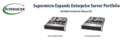 Supermicro Expands Enterprise Server SAP HANA-Based Solutions for VMware Hyperconverged Infrastructure (HCI)