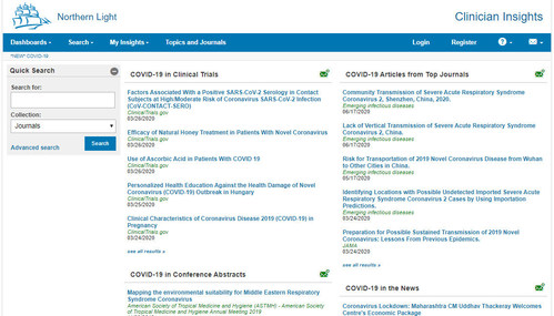 ClinicianInsights.com COVID-19 dashboard aggregates research related to the pandemic