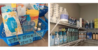 Una gran provisión de productos antisépticos y desinfectantes en un campus de Amerigo (PRNewsfoto/Amerigo Education)