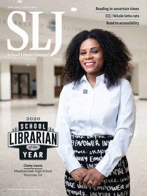 School Library Journal and Scholastic have named Cicely Lewis of Meadowcreek High School in Norcross, Georgia, the winner of the 2020 School Librarian of the Year Award. (Photo by Fernando Decillis for School Library Journal)