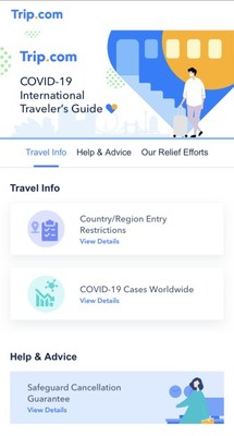 The all-new Trip.com COVID-19 International Traveler’s Guide (pictured).