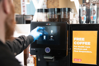 Free Coffee, Tea, and Polar Pop is offered to health care and emergency services workers, as well as Circle K employees. (CNW Group/Alimentation Couche-Tard Inc.)