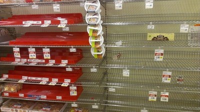 Empty supermarket shelves have become a common sight in recent weeks (PRNewsfoto/IDTechEx)