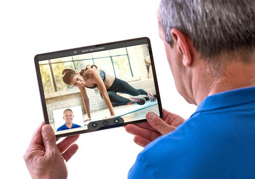Now with Telehealth, patients can visit their physical therapist without going into the clinic.