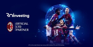 ROinvesting annuncia la sponsorizzazione dell' AC Milan, che rende la squadra il suo partner ufficiale di CFD