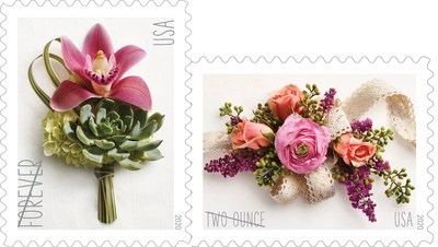 10 Botanical Bouquet Forever Postage Stamps // Flower Bouquet Floral Stamps  For Mailing Wedding Invitations