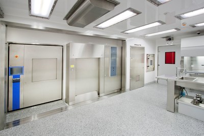 High Containment Laboratory used for COVID-19 research. Shows interior of offsite-constructed facility built by Germfree Labs in its US factory and installed in Singapore. Duke-NUS researchers were among the first to culture the SARS-CoV-2 and begin study on COVID-19.
