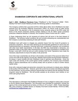 ShaMaran Corporate and Operational Update