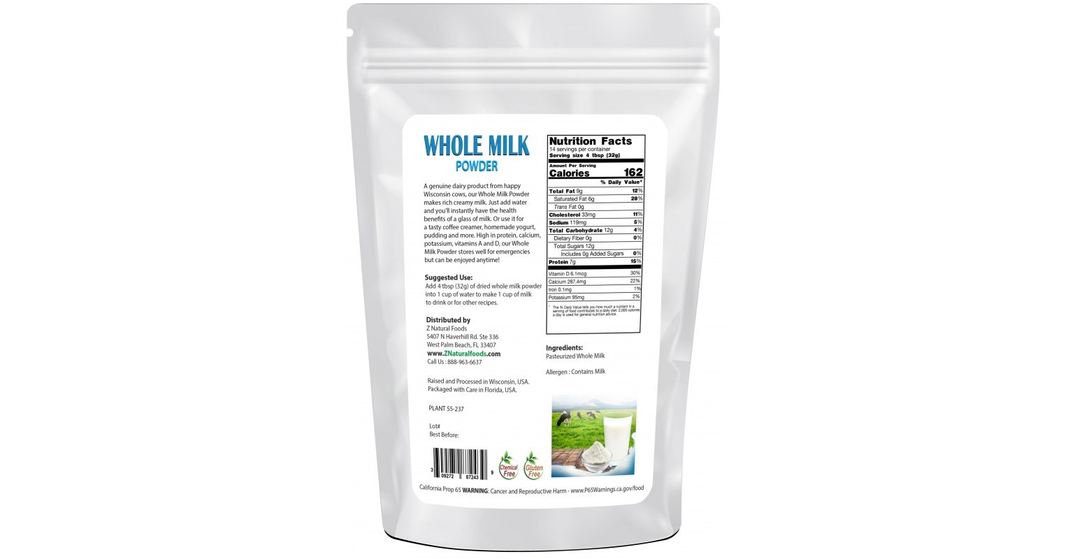 Z Natural Foods releases Whole Milk Powder