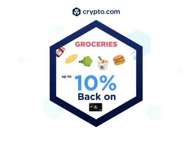 10% back on groceries and food delivery for our metal card holders (5% for plastic) (PRNewsfoto/Crypto.com)