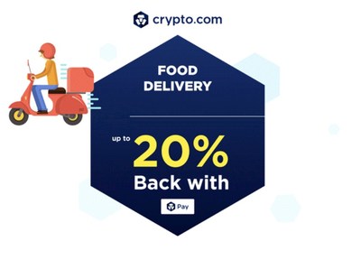 20% back on food delivery and 10% back on groceries for Crypto.com Pay users (PRNewsfoto/Crypto.com)