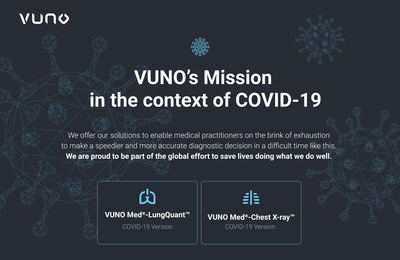 The AI products for COVID-19 created by VUNO are available for free for anyone who wants to use our AI algorithms to analyze a chest X-ray or CT scan.