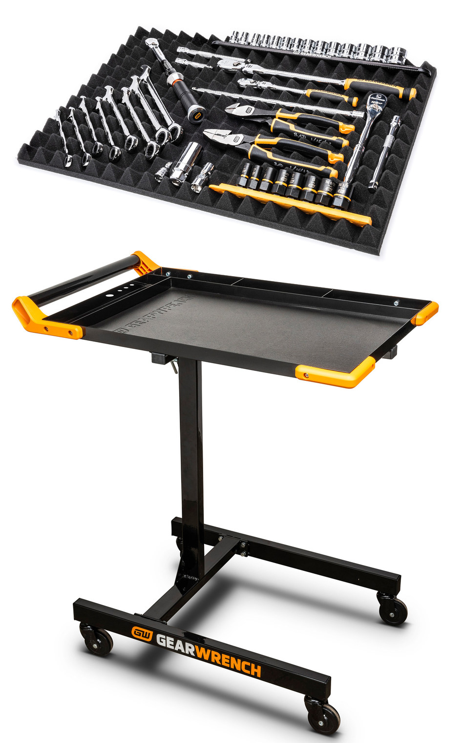 The new GEARWRENCH Flex Foam Universal Tool Storage System (#83370) and Mobile Work Table (#83166) help mechanics stay organized with customizable features that also keep them more comfortable on the job.