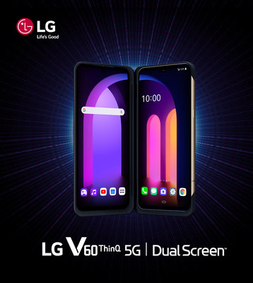 Le nouveau V60ThinQ 5G avec dual screen(MC) de LG sera offert au Canada  compter du 9 Avril (Groupe CNW/LG Electronics Canada)