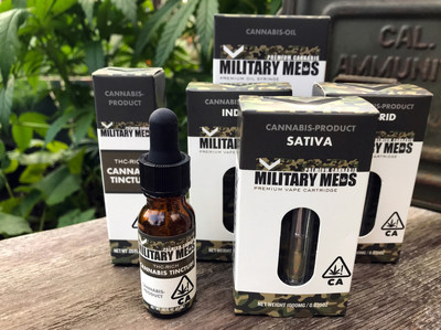 Hippo Premium Packaging designed the brand identity and packaging for Military Meds - a new brand of fully tested and compliant cannabis products that support veterans in the California market.