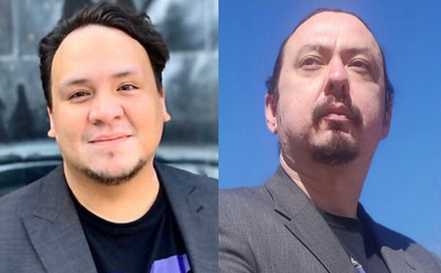 Sean Vanderklis and Karl Dockstader, co-hosts of the Indigenous-focused weekly radio show One Dish, One Mic, are the recipients of the 2020 CJF-CBC Indigenous Journalism Fellowships. (CNW Group/Canadian Journalism Foundation)