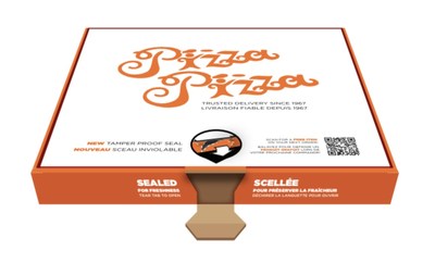 Pizza Pizza's proprietary Tamper Proof Pizza Box featuring integrated Safety Lock. (CNW Group/Pizza Pizza Limited)