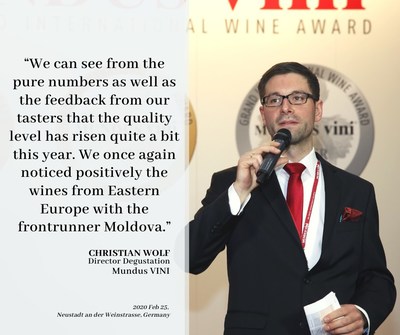 Quote by Mundus Vini Tasting Director Cristian Wolf.