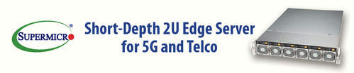 Supermicro apresenta o novo servidor compacto em 2U para redes 5G, Edge e de telecomunicações.