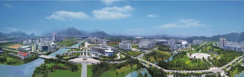 The picture shows the panorama of Chashan University Town in Ouhai.