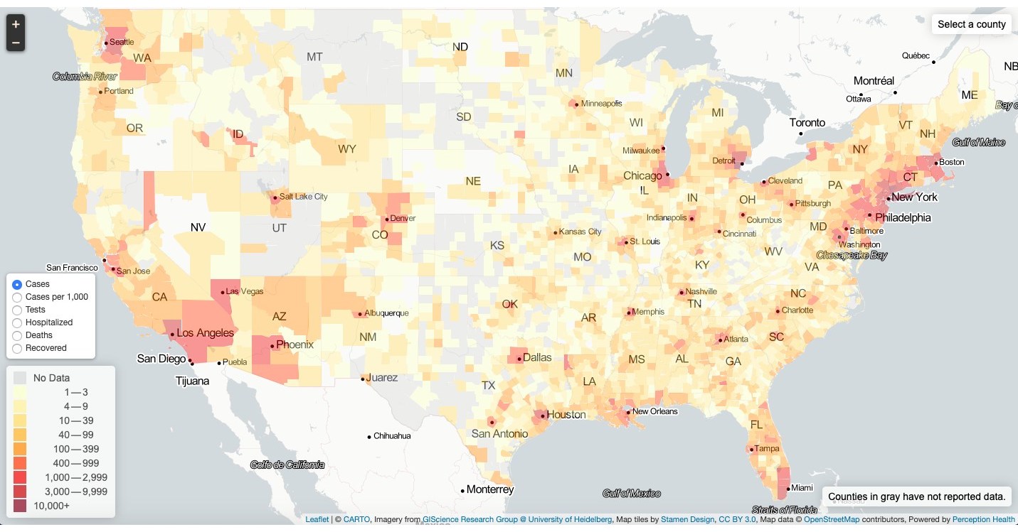 Enhanced COVID-19 Map Shows Deadly Trends In Rural U.S. Counties