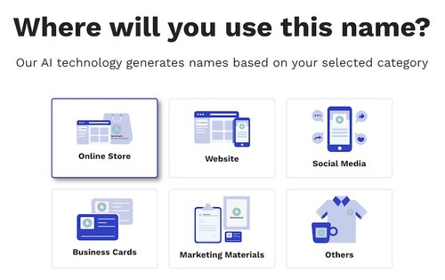 NameSnack can be used to create names for an online store, website, business card, or social media.