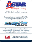 FMI Advises Petcosky &amp; Sons Plumbing, Heating &amp; A/C, Inc. in Acquisition to Astar Heating &amp; Air, a Dubin Clark Portfolio Company