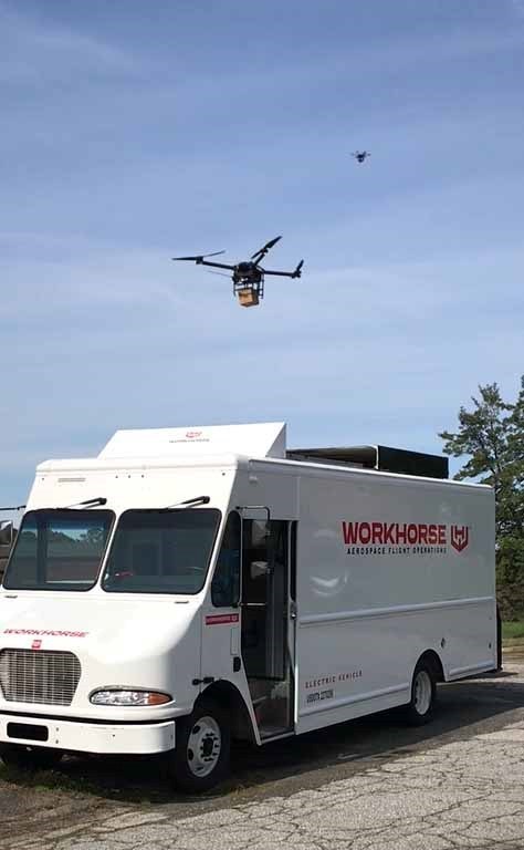 Workhorse currently holds a patent for operating parcel-delivery aircraft from the top of delivery vehicles.