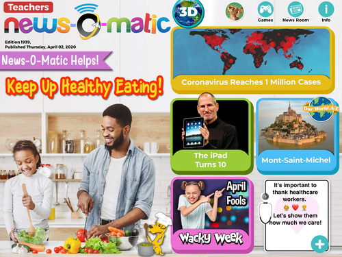 Throughout the coronavirus outbreak, News-O-Matic has shared news stories and actionable advice for kids about topics like nutrition and exercise.