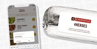 Chipotle donates burritos named 4HEROES to healthcare heroes