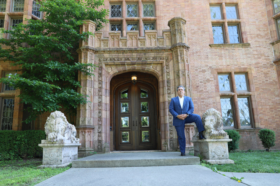 Real estate developer Tom Maoli in front of the Abbey.