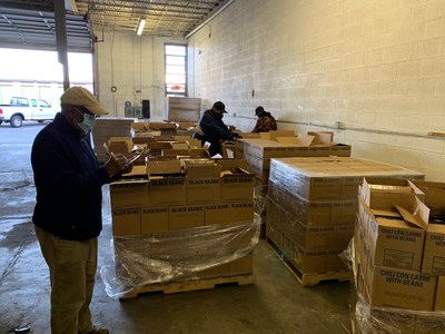 Food delivery items are inventoried at Nation's Mosque, Hyattsville, MD