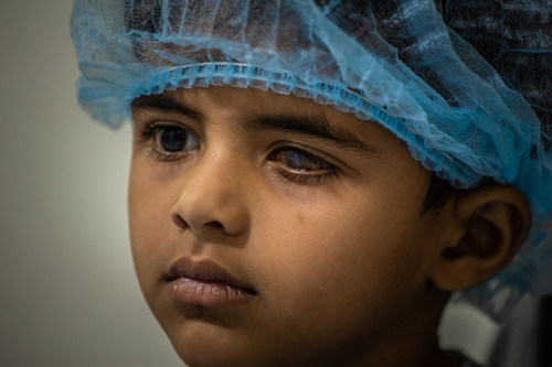 A young patient of the the Tej Kohli Cornea Institute in India awaits a free corneal transplant.  The Tej Kohli Cornea Institute in the UK is building on its track record for making interventions to cure blindness by funding the invention of new and novel treatment solutions in the UK that can be scaled into poorer communities around the world. (PRNewsfoto/Tej Kohli Cornea Institute)