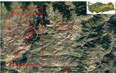 Figure 1. Location map of the Copper Hill copper prospect. (CNW Group/Alacer Gold Corp.)