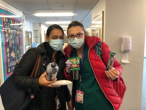 Healthcare workers at Mount Sinai Queens Hospital