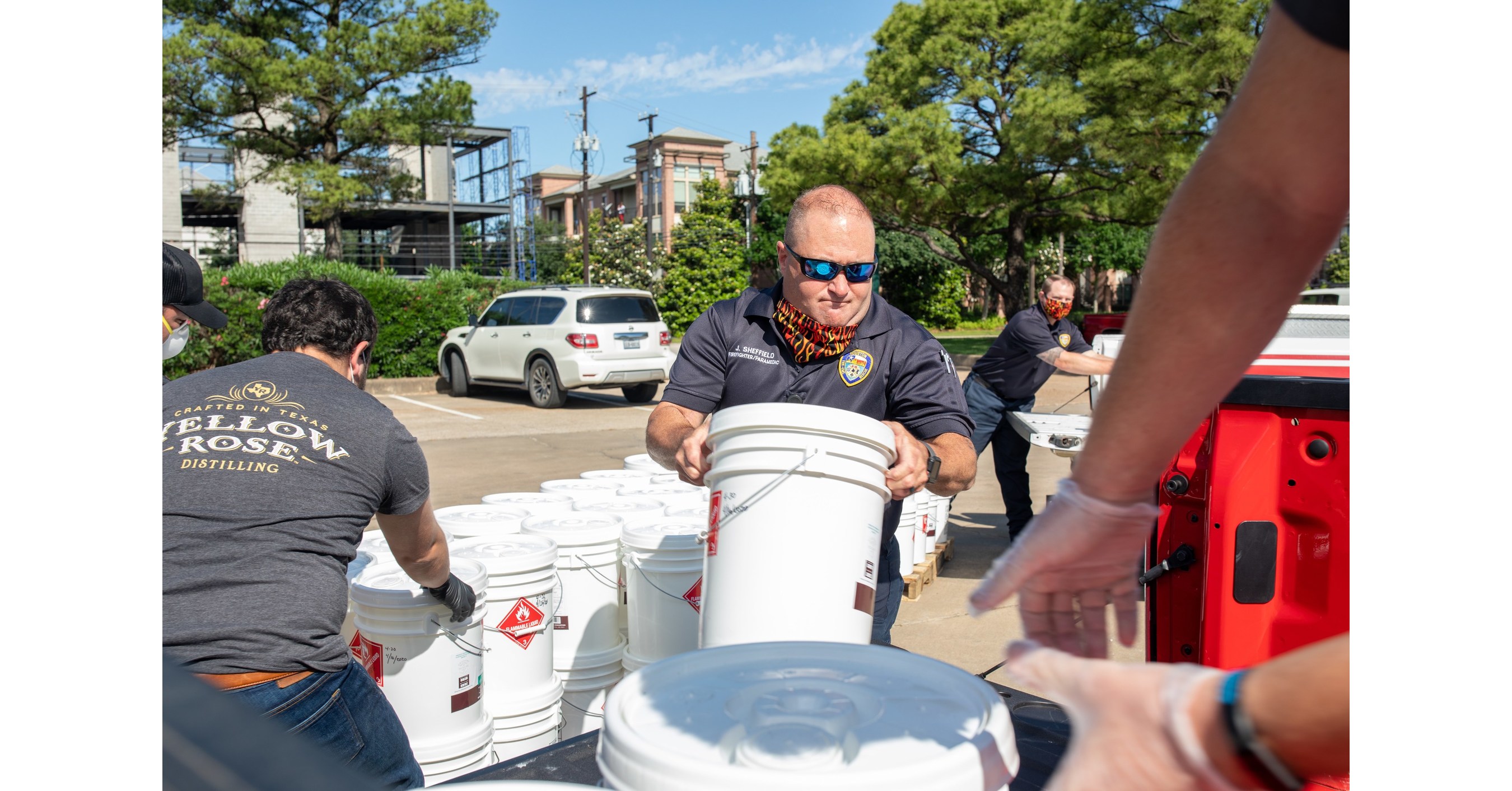 Yellow Rose Distilling Supplies Crucially Needed Hand Sanitizer to Houston First Responders