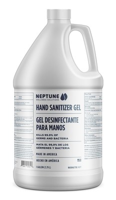 Le gel désinfectant pour les mains de Neptune Solutions Bien-Être en format de 1 litre tue 99,9 % des germes et des bactéries. (Groupe CNW/Neptune Solutions Bien-Être Inc.)