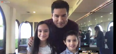 Access Hollywood host Mario Lopez with his children, Gia and Dominic.