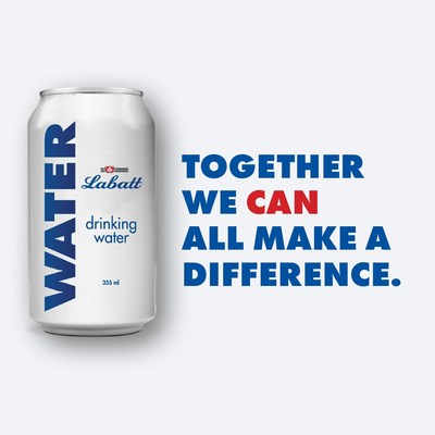 Labatt Breweries of Canada is again mobilizing its breweries to produce and deliver six truck loads with 223,000 cans of drinking water to support COVID-19 relief efforts in Toronto. (CNW Group/Labatt Breweries of Canada)