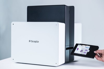Scopio Labs disruptive digital microscopy platform, the X100 pictured here (PRNewsfoto/Scopio Labs)