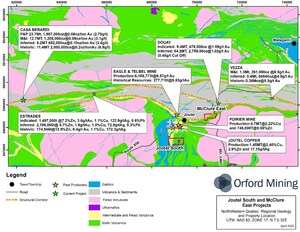 Orford Acquires New Claim Positions Along the Casa Berardi / Joutel Gold Mineralized Structures